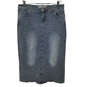 INHERIT Stretch Denim Maxi JEAN SKIRT 17 18 Kyra Boho Modest Western Country